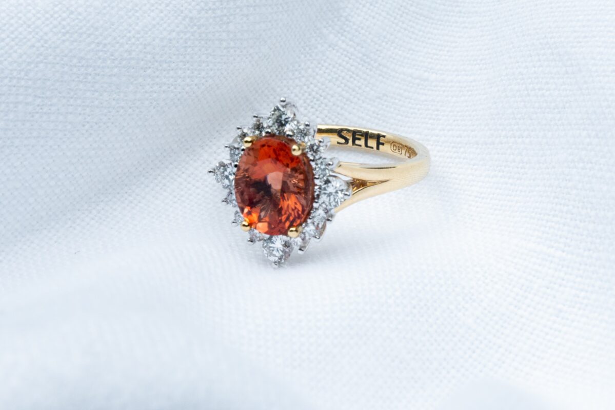 Alisa Camplin Bespoke Custom Made Inspirational Quote Ring "Self" Designed by Nadine Naumov at Design Bay Jewellery
