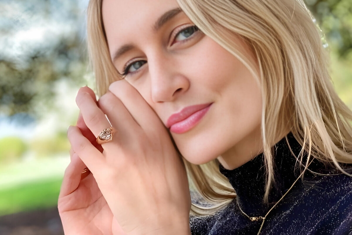 Carmen Marton Wearing her Custom Made Ring by Nadine Naumov