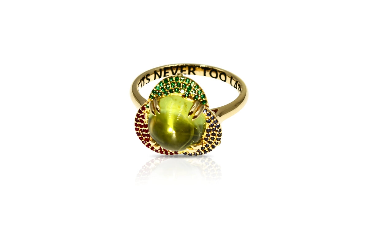 Carol Cooke's Bespoke Custom Made Inspirational Quote Ring Designed by Nadine Naumov at Design Bay Jewellery