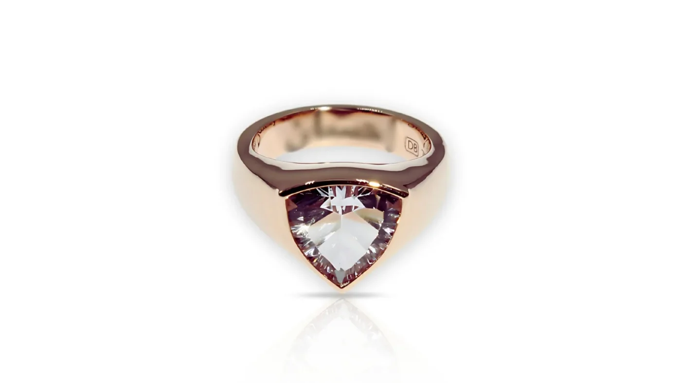 Carmen Marton’s custom rose gold ring with pink amethyst by Design Bay Jewellery